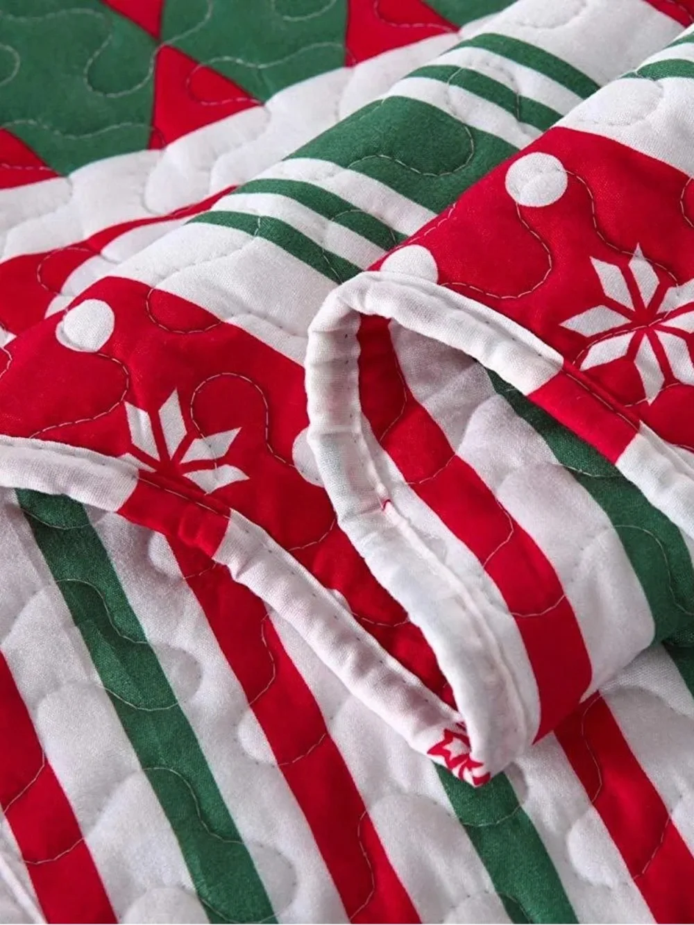 Festive Red & Green Reindeer 2 piece Twin Quilt Set